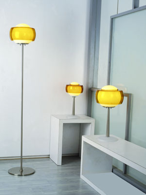 Lampenlux Tischleuchte Tischlampe Tischlicht Stehlampe modern Steny 230V E27 Opal Amber Ø 29
