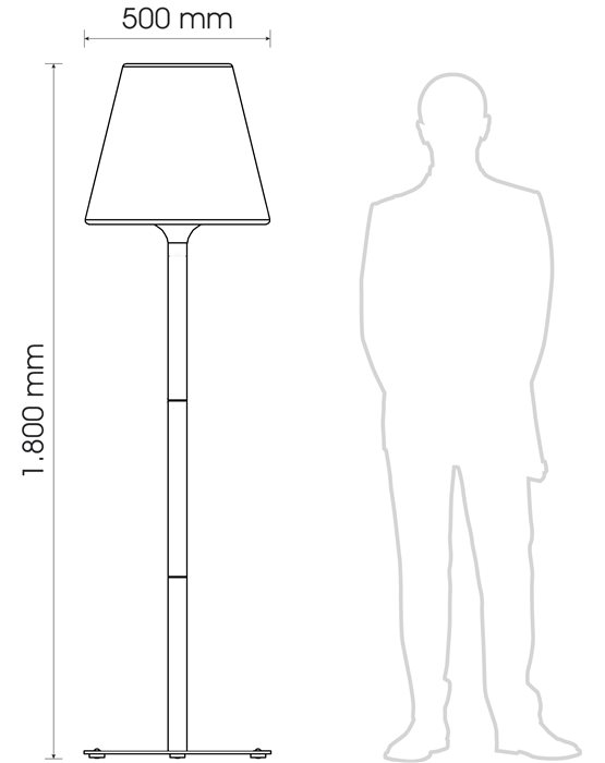 Lampenlux LED Außen Stehlampe Stehleuchte Eiker Licht 4W H:180cm Ø50cm
