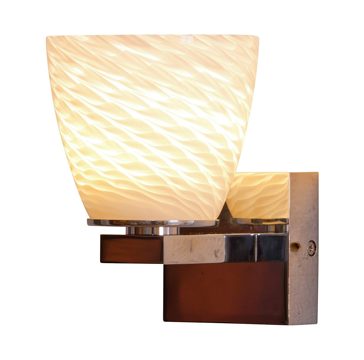 Lampenlux LED Wandlampe Alonso Kristall Glas Glasschirm Opal/weiß Chrom 3W inkl. Driver Wandleuchte