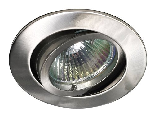 Lampenlux LED-Einbaustrahler Samila Spot rund schwenkbar Nickel gebürstet GU10 Aluminium