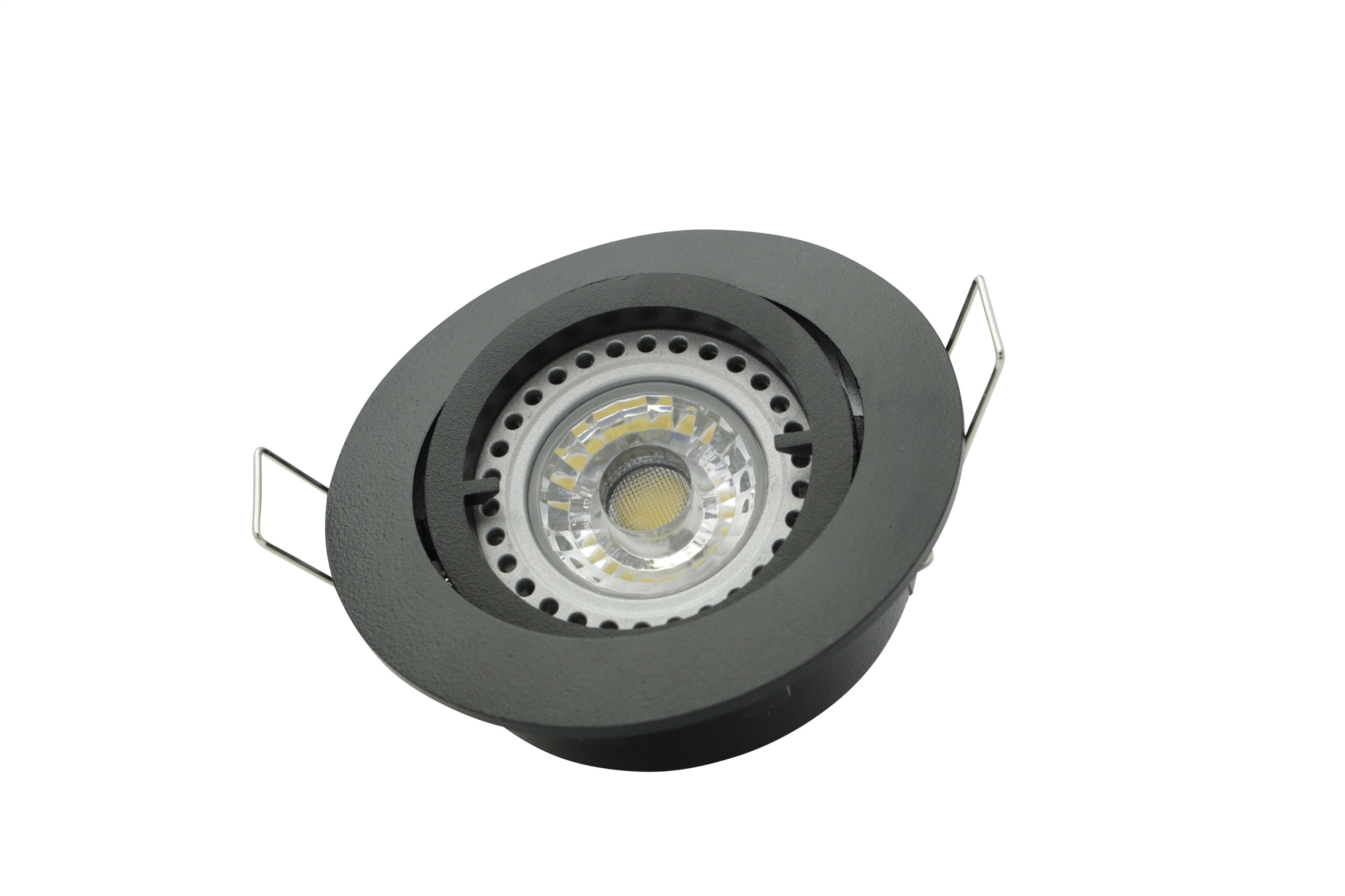 Lampenlux LED-Einbaustrahler Samila Spot rund schwenkbar schwarz GU10 230V Aluminium
