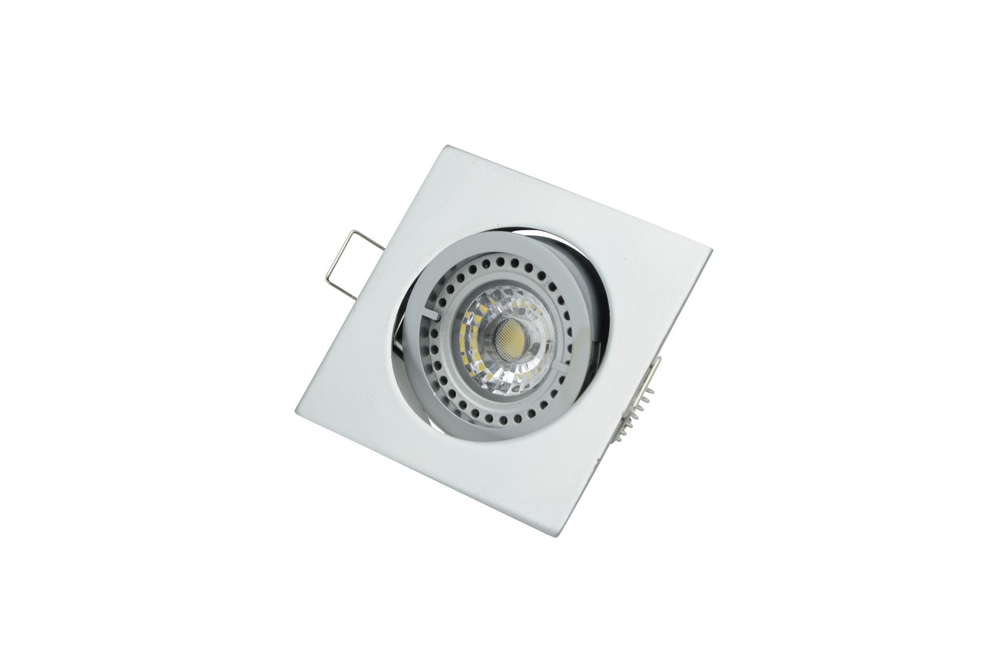 Lampenlux LED-Einbaustrahler Spot Snap eckig Chrom matt schwenkbar 8.2x8.2cm 12V rostfrei
