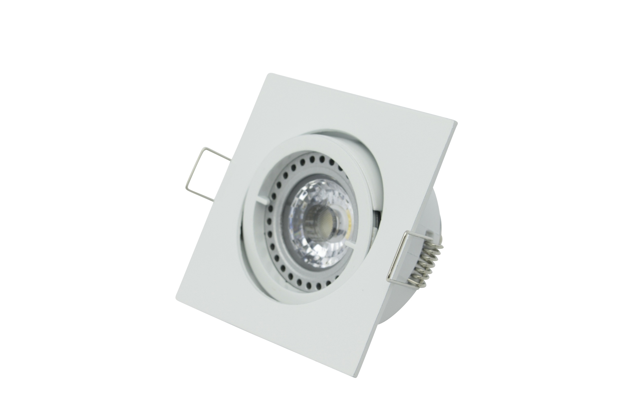 Lampenlux LED-Einbaustrahler Spot Snap eckig weiß schwenkbar 8.2x8.2cm 12V MR16 rostfrei Aluminium