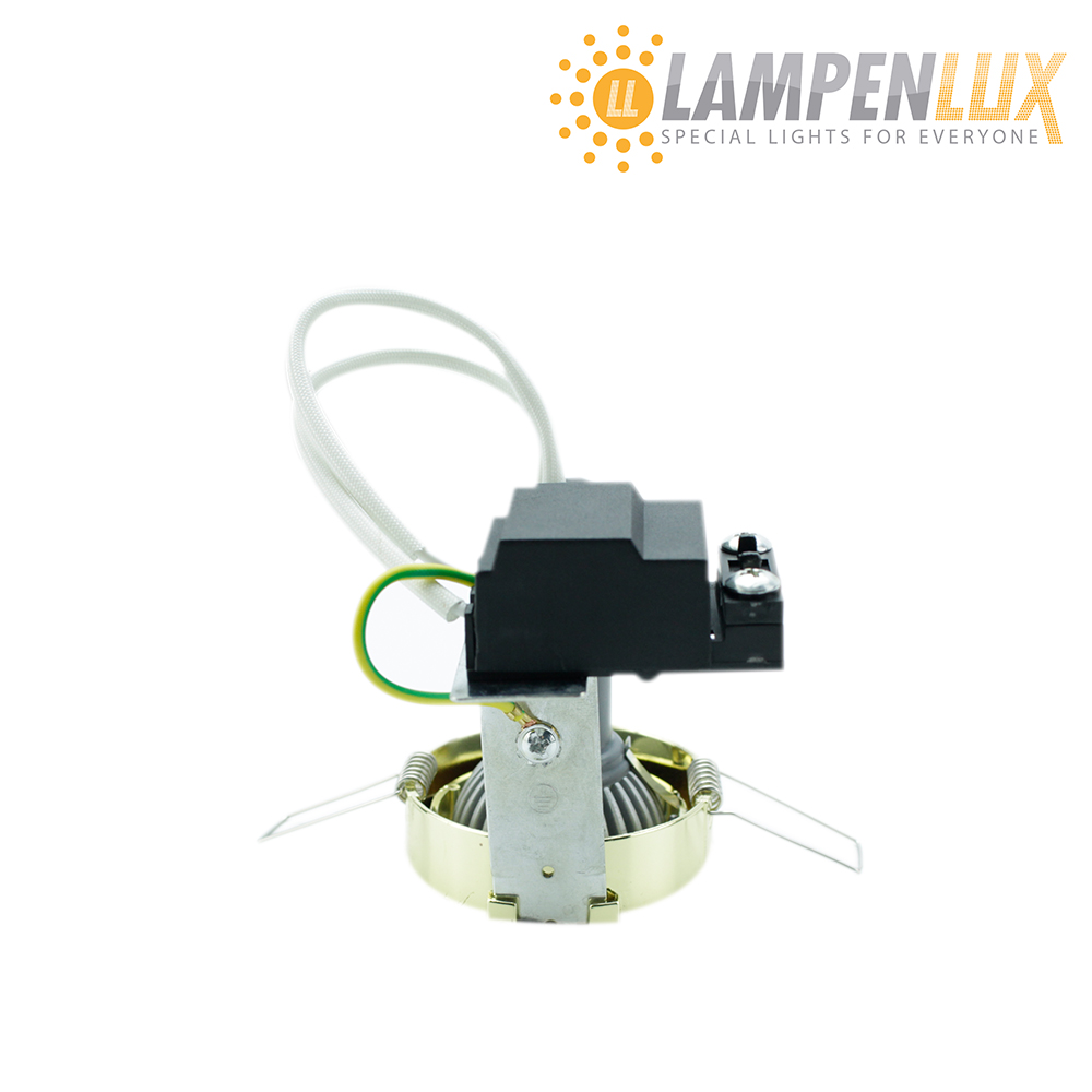 Lampenlux LED Einbaustrahler schwenkbar ultra flach Deckeneinbaustrahler Spot dimmbar Warmweiß 3000K IP20 (Gold glänzend, 5er Set)