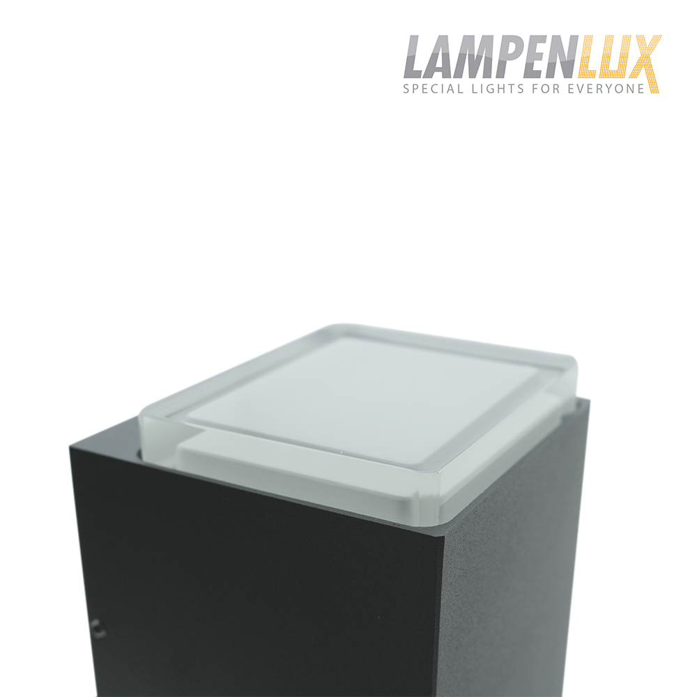 Lampenlux LED moderne Außenlampe David dekorative Wandleuchte mit Glas 12W IP54 230V