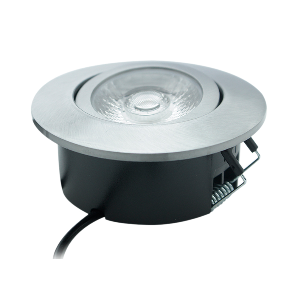 Lampenlux LED schwenkbarer Einbaustrahler Admon runder flacher LED Spot 38mm Tiefe 6W 3000K 230V IP44