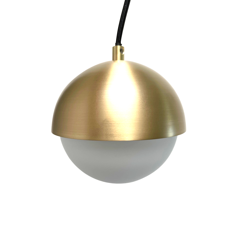 Lampenlux LED Hängeleuchte Kyra Kugelleuchte Opalglas Metall mit Stoffkabel 5W Ø140mm 