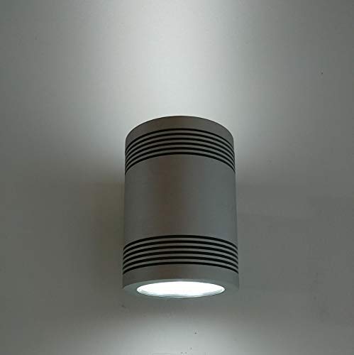 Lampenlux LED Aussenleuchte Igor Wandlampe Wandleuchte Up Down Rund Chrom Aluminium IP54 für Innenbereich und Außenbereich