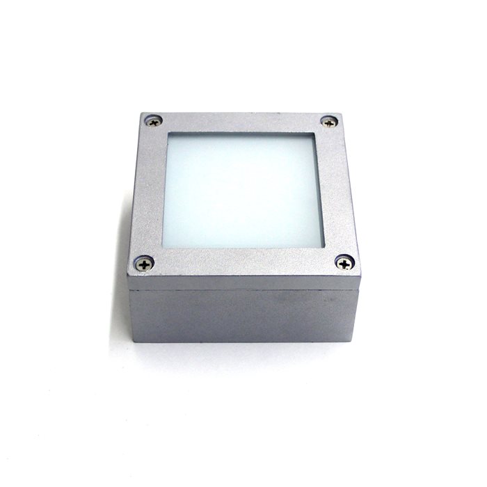 Lampenlux LED Aufbaustrahler Außenleuchte ROBI 230V rechteckig grau 1.5W IP54