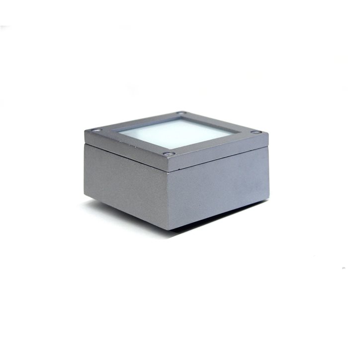 Lampenlux LED Aufbaustrahler Außenleuchte ROBI 230V rechteckig grau 1.5W IP54