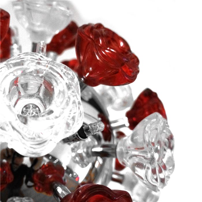 Lampenlux Designer Pendelleuchte Hängeleuchte Zeus Glas Rosen Modern inkl. Leuchtmittel