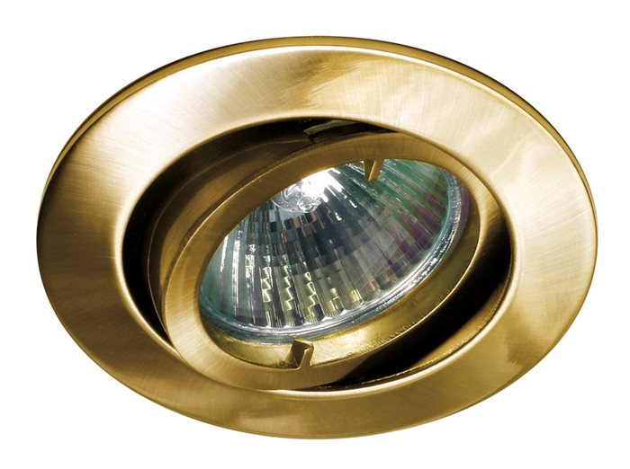 Lampenlux Einbaustrahler Samila Spot rund schwenkbar gold gebürstet MR16 Aluminium