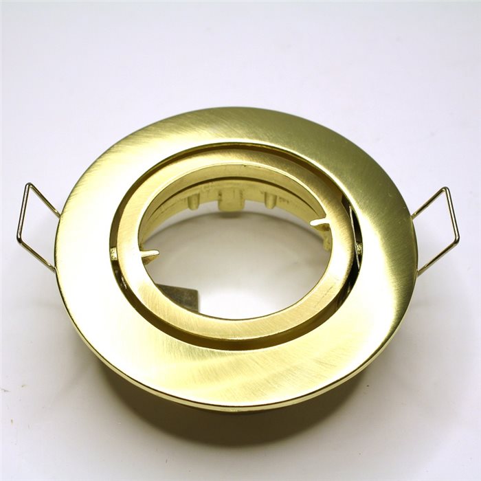 Lampenlux Einbaustrahler Samila Spot rund schwenkbar gold gebürstet MR16 Aluminium