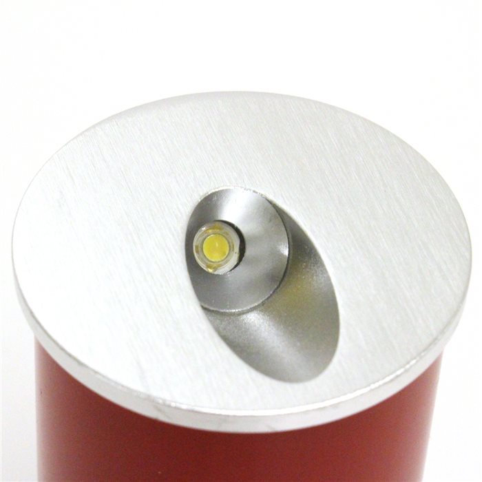 Lampenlux High Power LED Aussenleuchte Einbaustrahler IP54 Reika Spot Rund Aluminium Silber 7cm 230V mit Unterputzdose