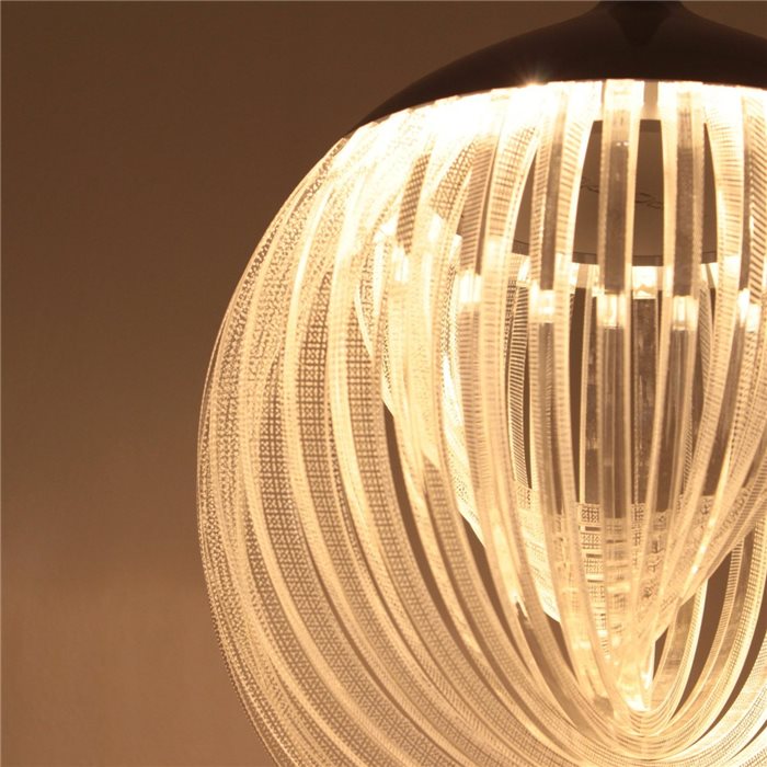 Lampenlux LED Pendelleuchte Barton Hängeleuchte Effektlampe Nickel 8W Höhenverstellbar 