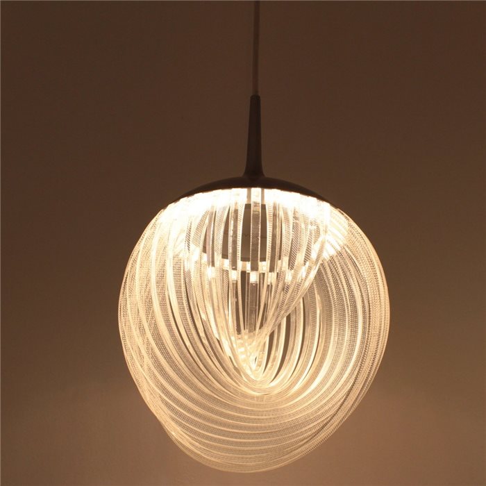 Lampenlux LED Pendelleuchte Barton Hängeleuchte Effektlampe Nickel 8W Höhenverstellbar 