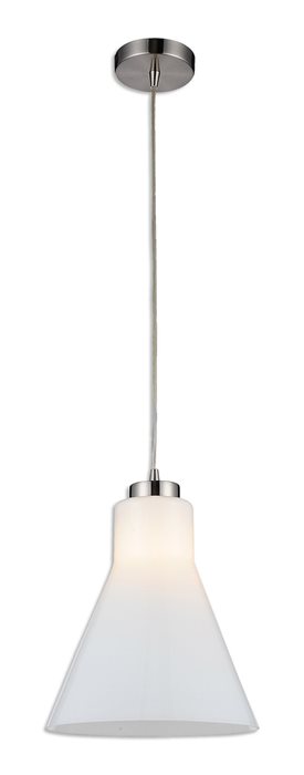 Lampenlux LED Pendellampe Pendelleuchte Bino Glasschirm Opal Weiß Fassung E14 H 14cm