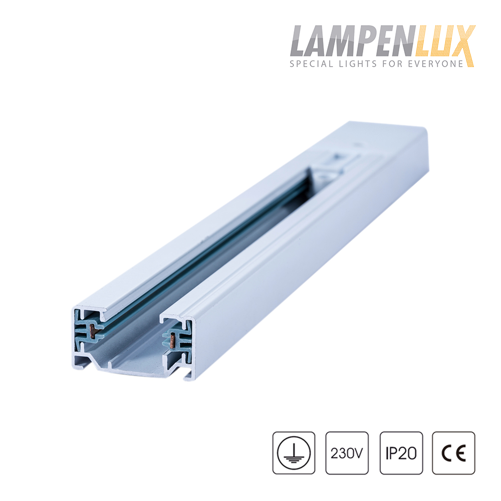 Lampenlux 1-Phasen Stromschiene Aufbauschiene und Zubehör