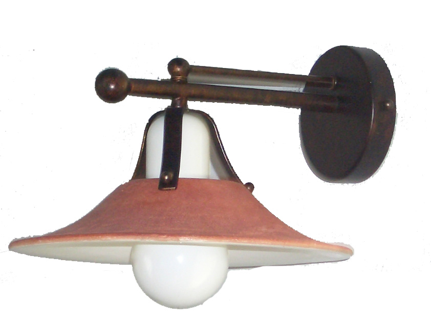 Lampenlux Wandlampe Wandleuchte Antices Keramikschirm braun E27 60W 230V