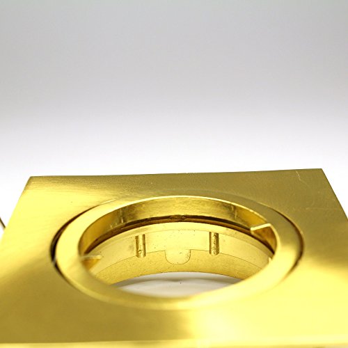 Lampenlux LED-Einbaustrahler Spot Snap eckig Gold gebürstet schwenkbar 8.2x8.2cm 230V GU10 rostfrei Aluminium