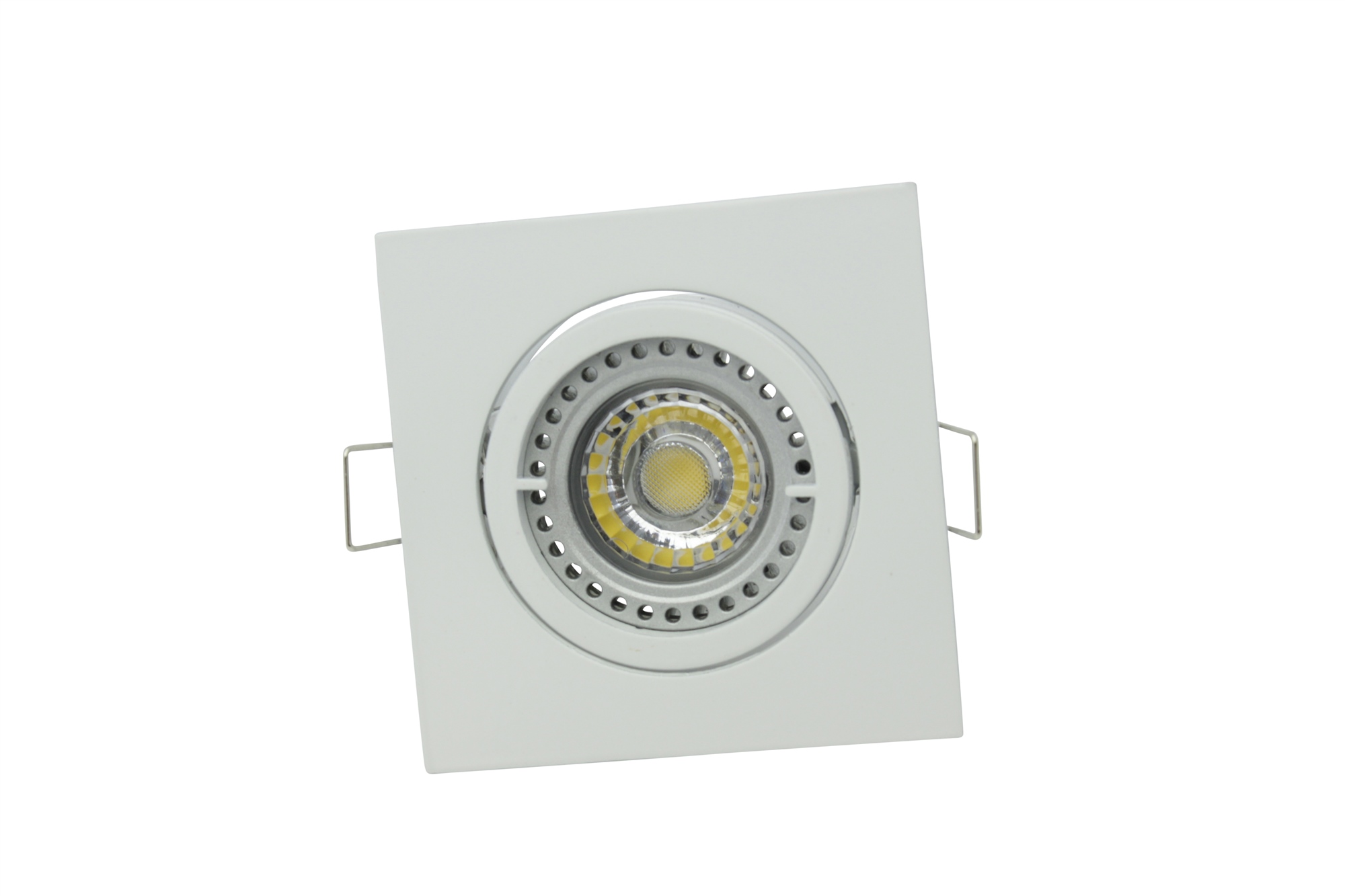 Lampenlux LED-Einbaustrahler Spot Snap eckig weiß schwenkbar 8.2x8.2cm 12V MR16 rostfrei Aluminium