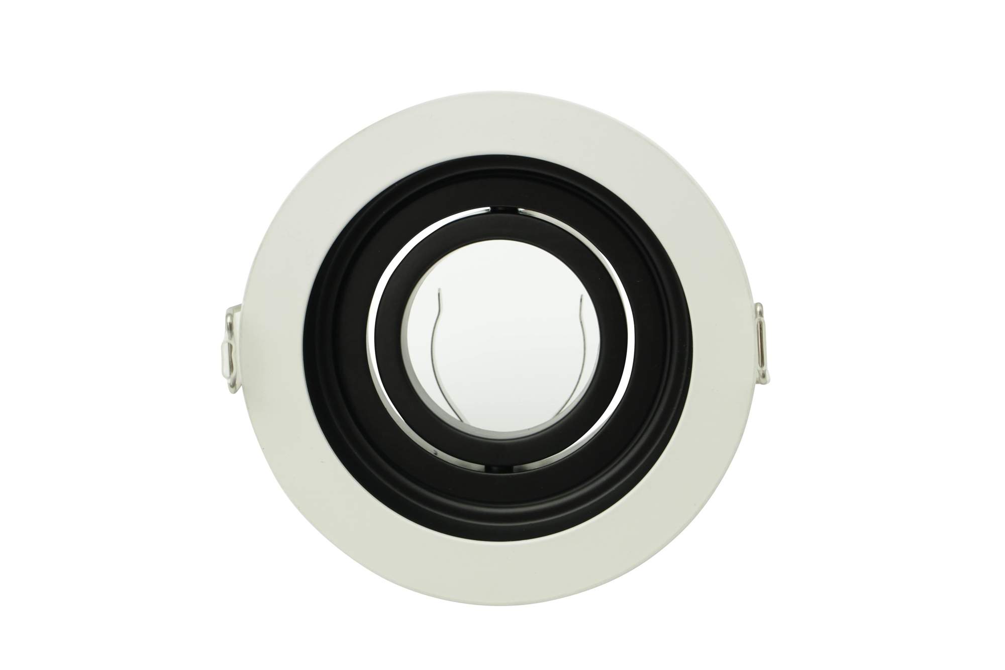 Lampenlux Einbaustrahler Sandi dreh- und schwenkbar Einbauspot Aluminium Downlight innen schwarz außen weiß ohne LED-Leuchtmittel