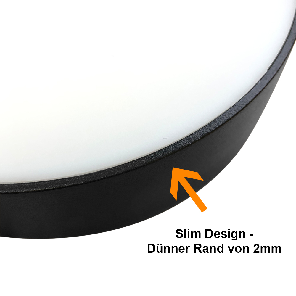 Lampenlux LED Aufbauleuchte rund 30W Super Slim Rahmenlos IP20 mit Trafo 230V 22.5cm Silber