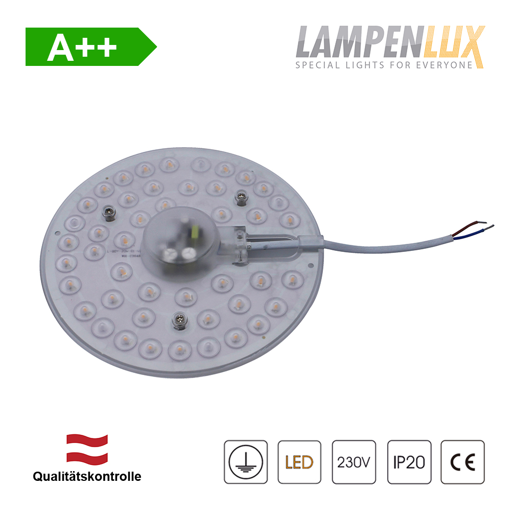 Lampenlux LED Platine Plato rundes Umrüstmodul mit Magnethalterung warmweiß 