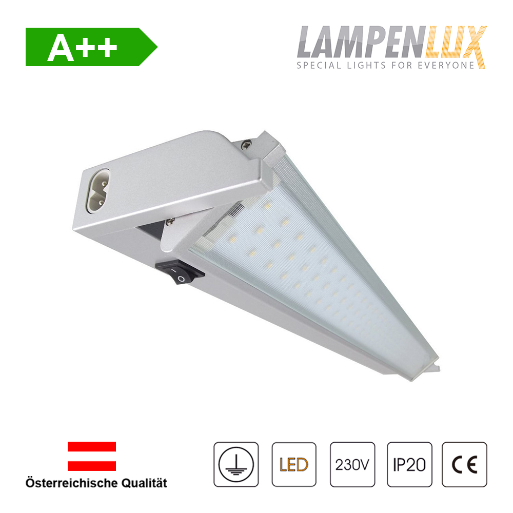 Lampenlux LED Unterbauleuchte Ajax Unterbaulampe mit Farbwechsel Silber 230V 90cm