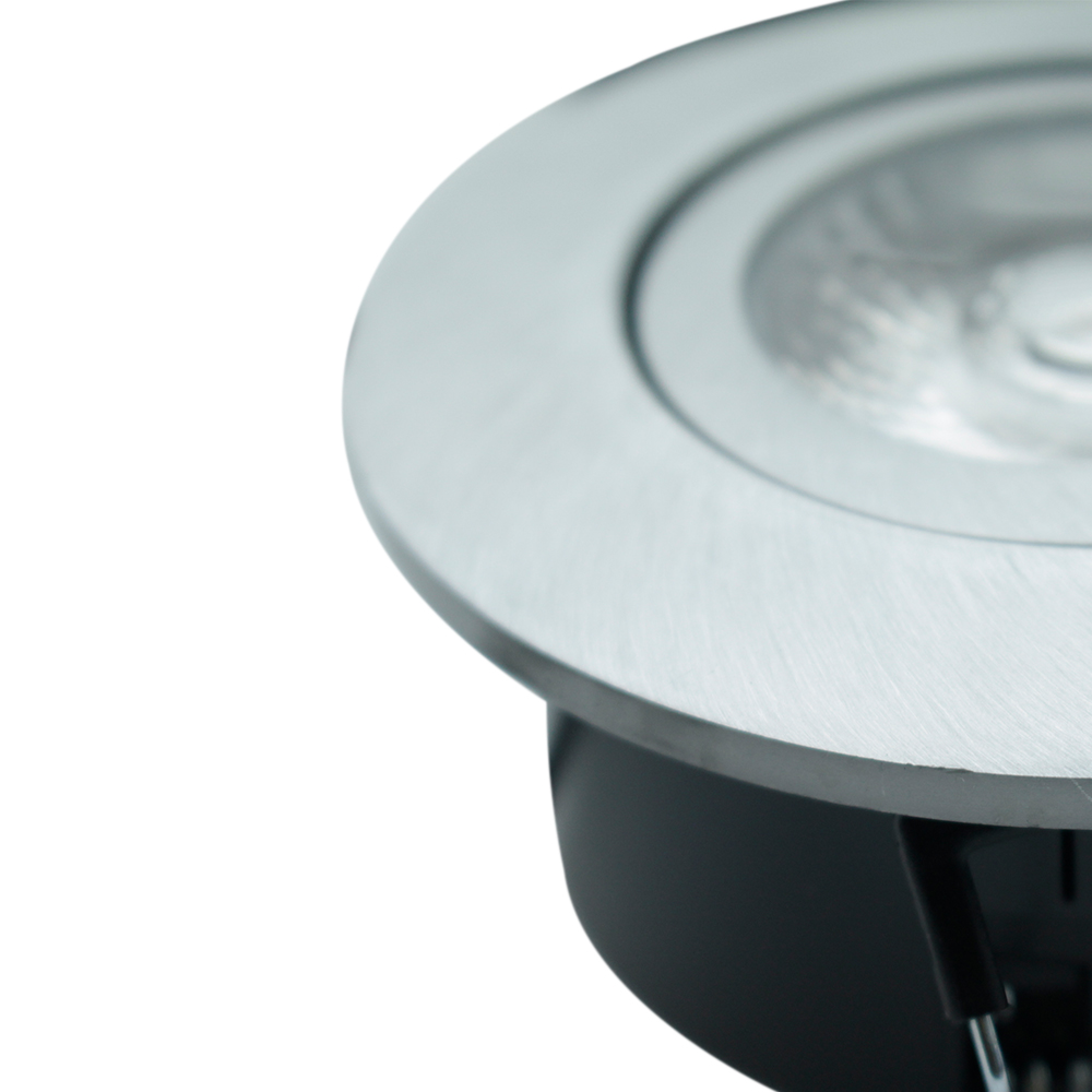 Lampenlux LED schwenkbarer Einbaustrahler Admon runder flacher LED Spot 38mm Tiefe 6W 3000K 230V IP44