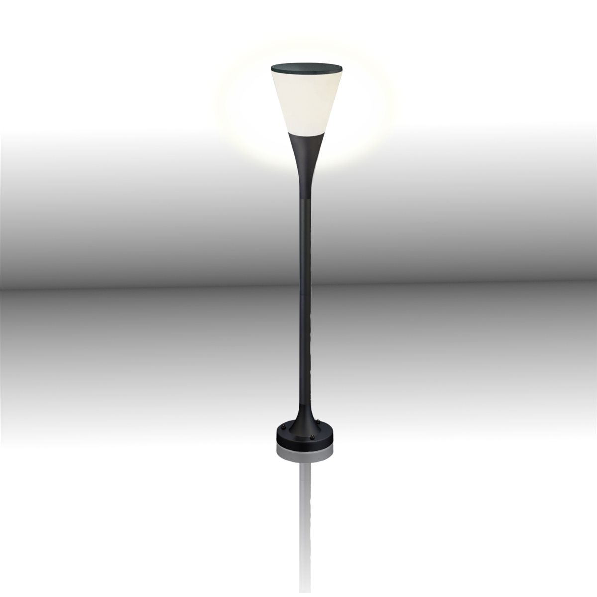 Lampenlux LED Aussenleuchte Elvis Gartenlampe Schwarz Poller Laterne Wegeleuchte H:100cm Ø17cm