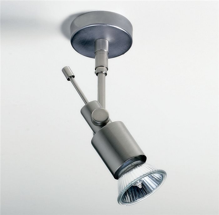 Lampenlux Deckenspot Deckenlampe Strahler Aufbaustrahler Bildbeleuchtung GU10 230V Beleuchtung drehbar schwenkbar Nickel gebürstet