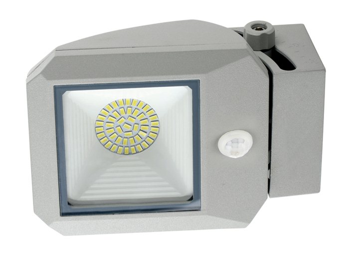 Lampenlux LED Aussenleuchte Apoll Grau 17W Gartenlampe Wegeleuchte IP65 Bewegungssensor Spot Strahler Aufbauspot