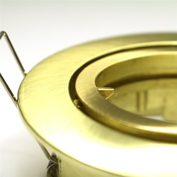Lampenlux Einbaustrahler Samila Spot rund schwenkbar Gold gebürstet GU10 230V Aluminium