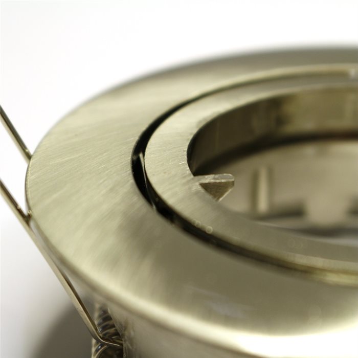 Lampenlux Einbaustrahler Samila Spot rund schwenkbar Nickel gebürstet rostfrei MR16 12V Aluminium