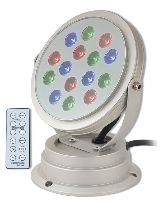 Lampenlux LED RGB Aussenstrahler Amor Wegeleuchte Fluter Alu mit Fernbedienung Gartenlampe