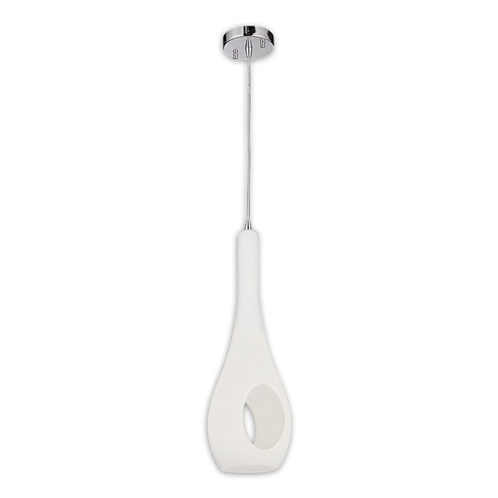 Lampenlux LED Pendellampe Pendelleuchte Bero Glasschirm Opal Weiß Fassung E27 H 43cm