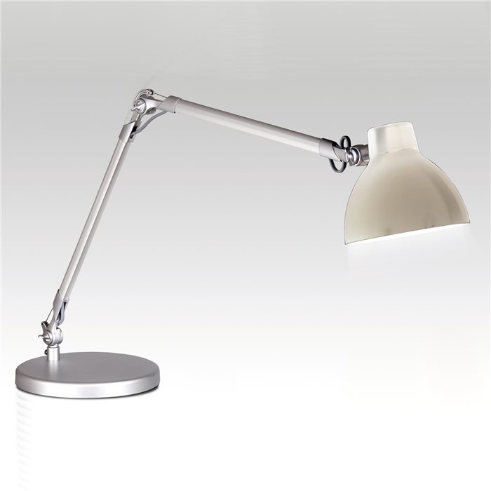 Lampenlux LED Tischlampe Tischleuchte Pana schwenkbar mit Schalter weiss E27 4W