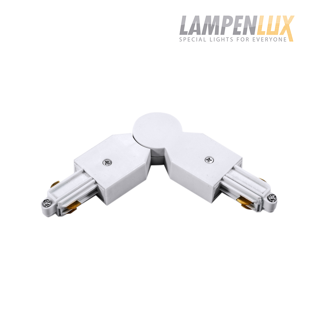Lampenlux 1-Phasen Stromschiene Aufbauschiene und Zubehör (Eckverbinder flexibel)