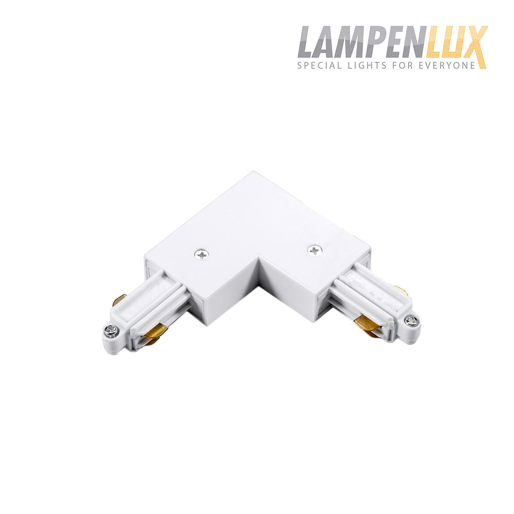 Lampenlux 1-Phasen Stromschiene Aufbauschiene und Zubehör (Eckverbinder Links)