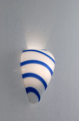 Lampenlux Wandleuchte Roseus Wandlampe Muranoglas Blau Weiß R7s 100W