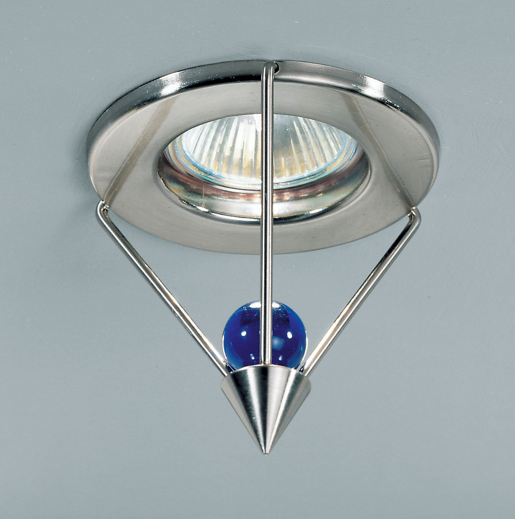 Lampenlux Einbaustrahler Einbauleuchte Spot Brann Glas Kugel rund rostfrei Aluminium B-Ware chrom