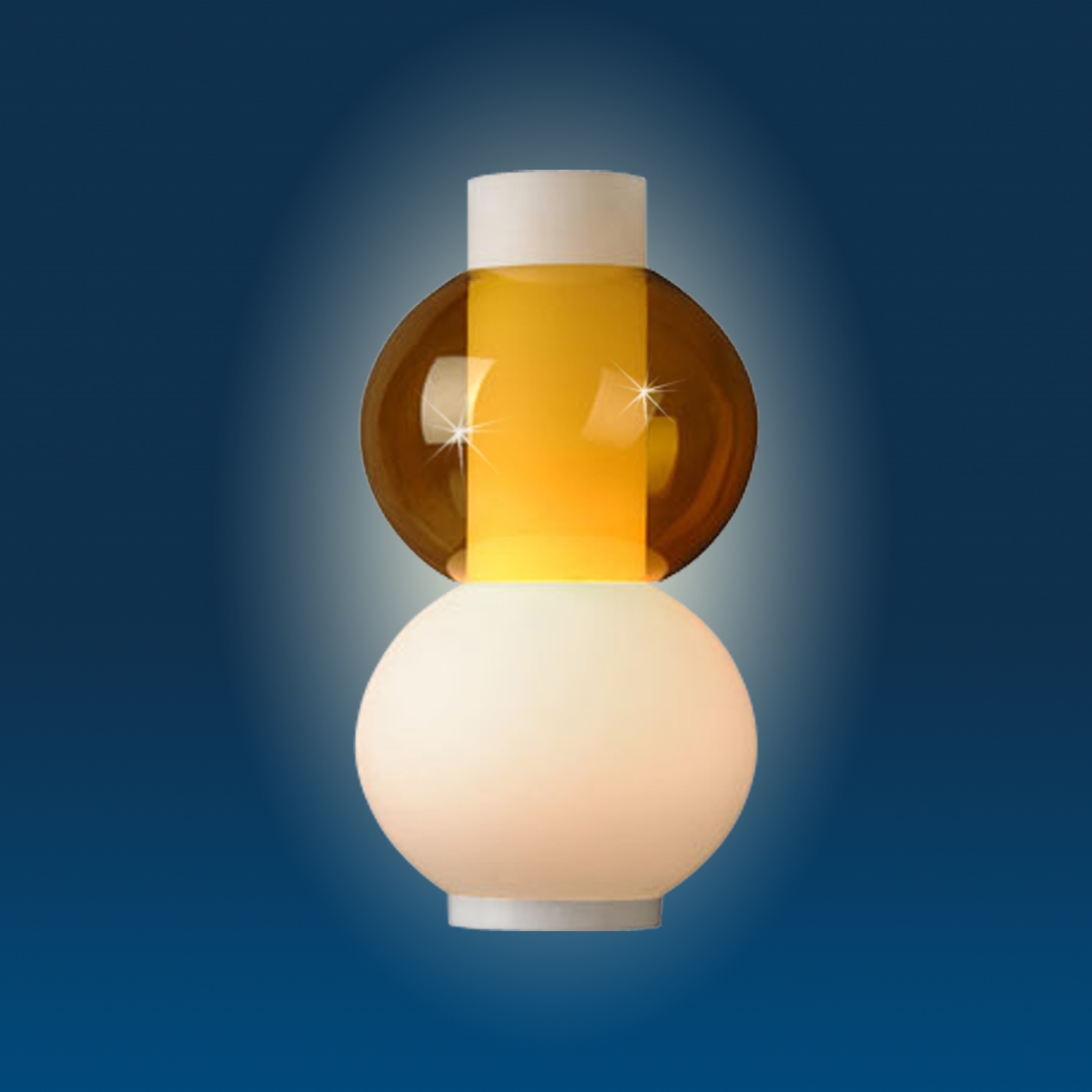 Lampenlux Tischleuchte Tischlampe Tischlicht Thaddeus modern Amber Opal E27 100W
