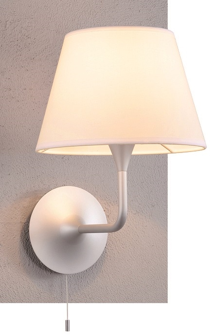 Lampenlux Wandlampe Liranus Wandleuchte Ø 26 cm mit Zugschalter silber weiß E27 60W