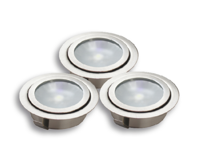 Lampenlux 3er SET LED Einbaustrahler Rimy Außenleuchte Spot Down Weiß Trafo 230V 