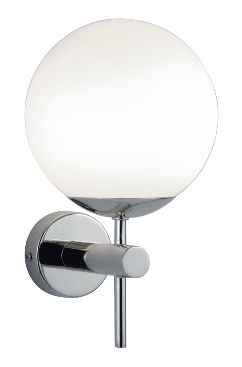 Lampenlux LED Wandlampe Wandleuchte Oxan Badlampe Glasschirm Chrom Weiß Kugellampe Spiegel