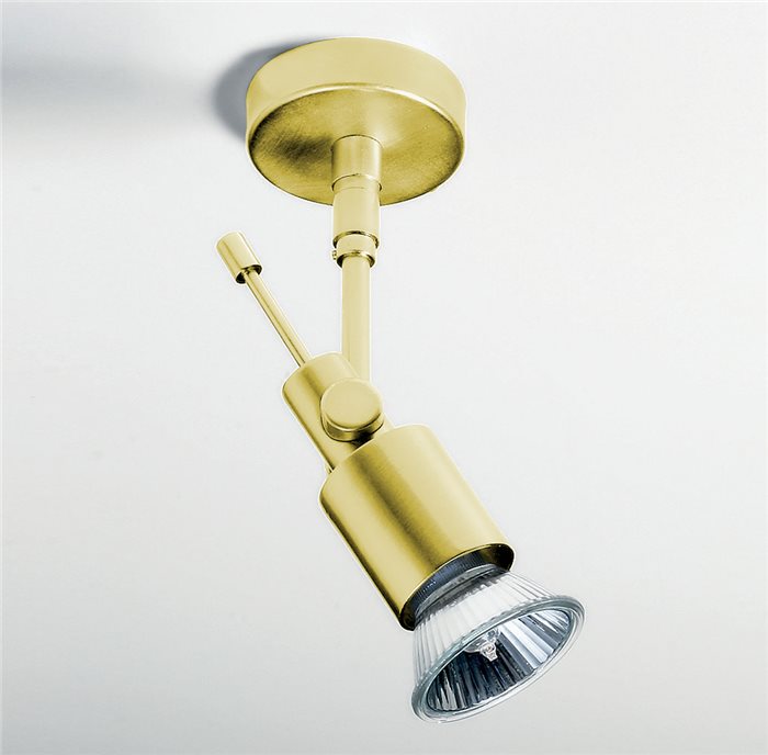 Lampenlux Deckenspot Deckenlampe Strahler Aufbaustrahler Bildbeleuchtung GU10 230V Beleuchtung drehbar schwenkbar gold gebürstet