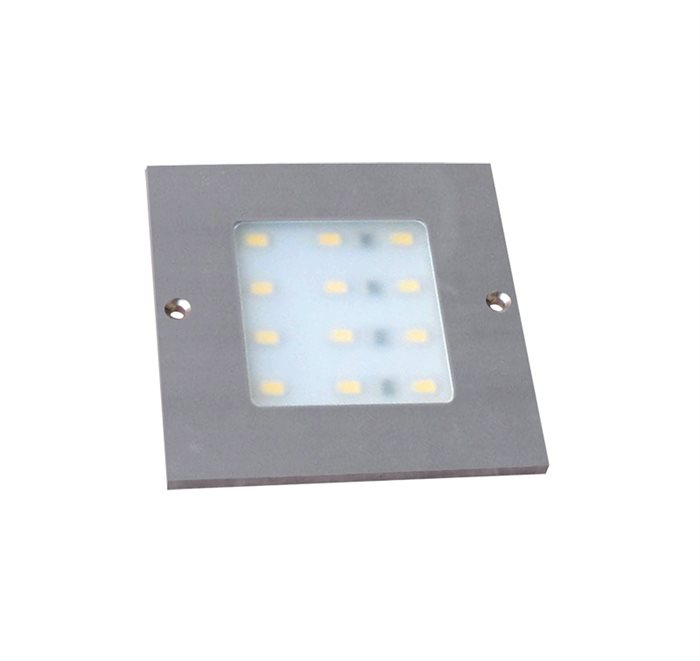 Lampenlux LED Unterbauleuchte Midge Küchenleuchte Küchenlampe Aufbauleuchte Aufbaulampe sehr flach Aluminium 230V 5W Silber Länge 8cm 12V
