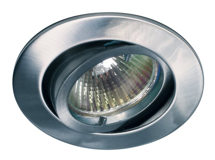 Lampenlux LED-Einbaustrahler Samila Spot rund schwenkbar Chrom matt GU10 Aluminium