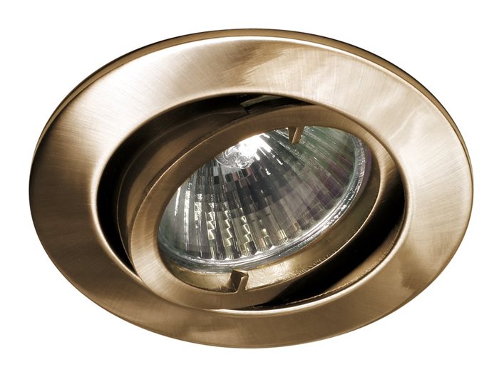Lampenlux LED-Einbaustrahler Samila Spot rund schwenkbar Messing antik MR16 12V Aluminium